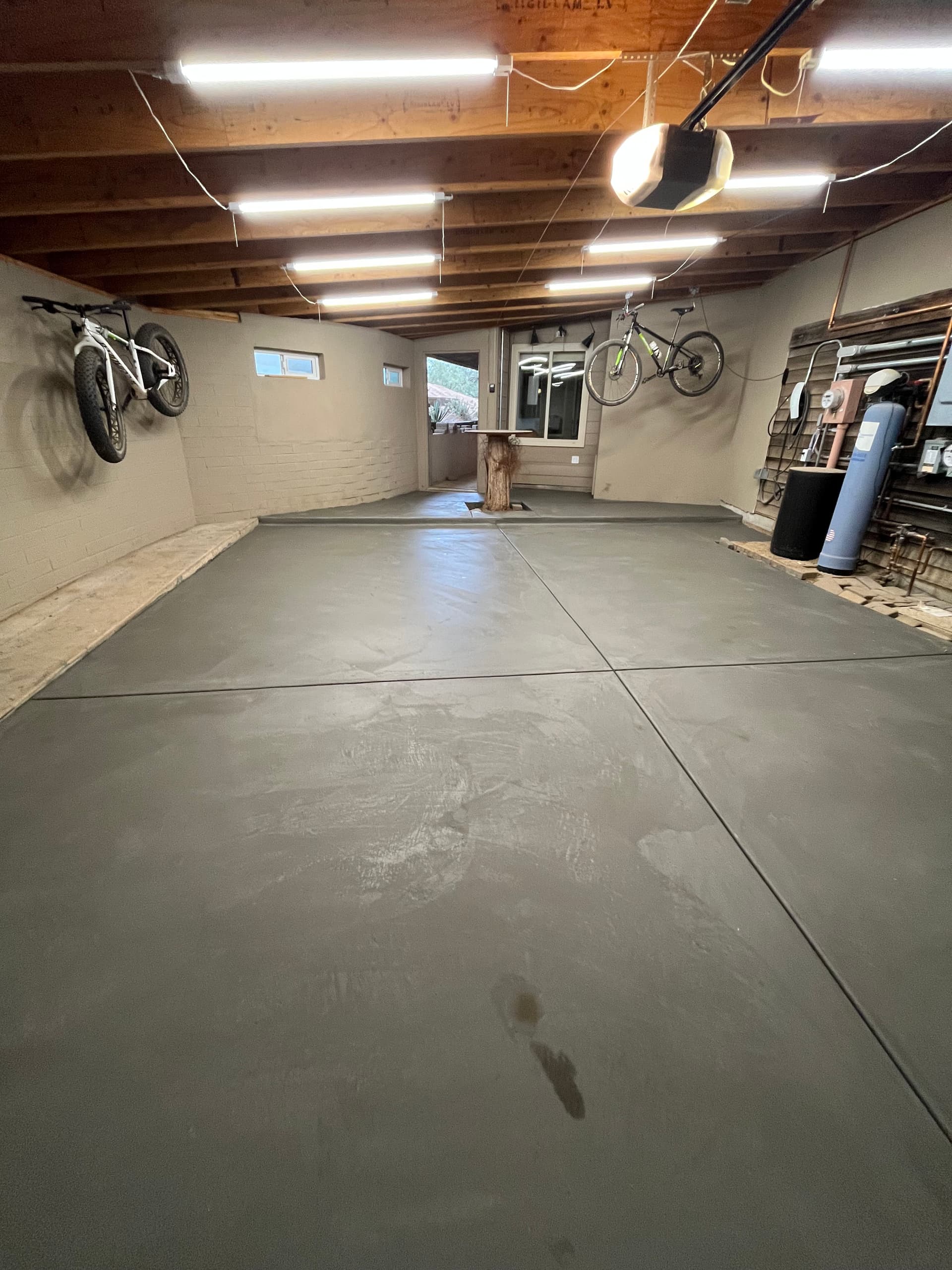Uneven Pavers Out, Fresh Concrete Garage Slab In image